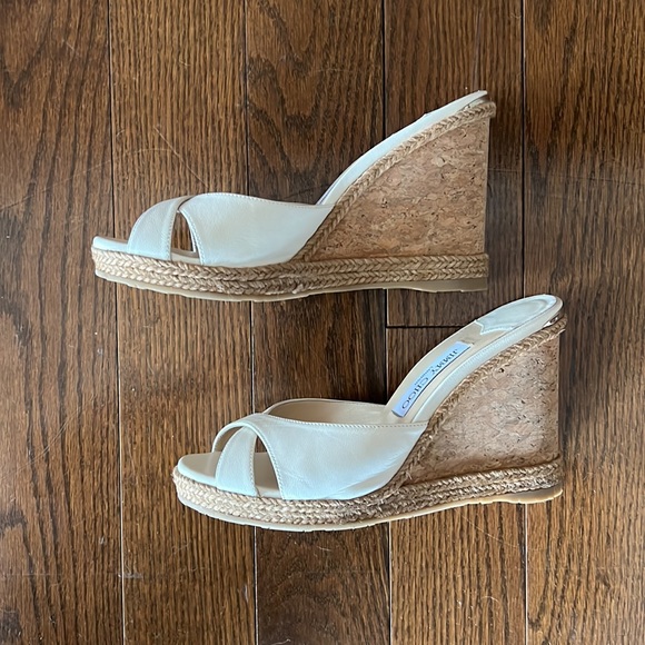 Jimmy Choo Leather Wedge Mules - Picture 2 of 4